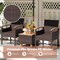 Costway Patio Dining Chairs Set of 2/4 with Acacia Wood Armrest Heavy Duty Metal Frame